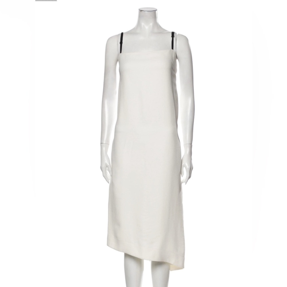 Bassike Crepe Slip Dress with Black Straps